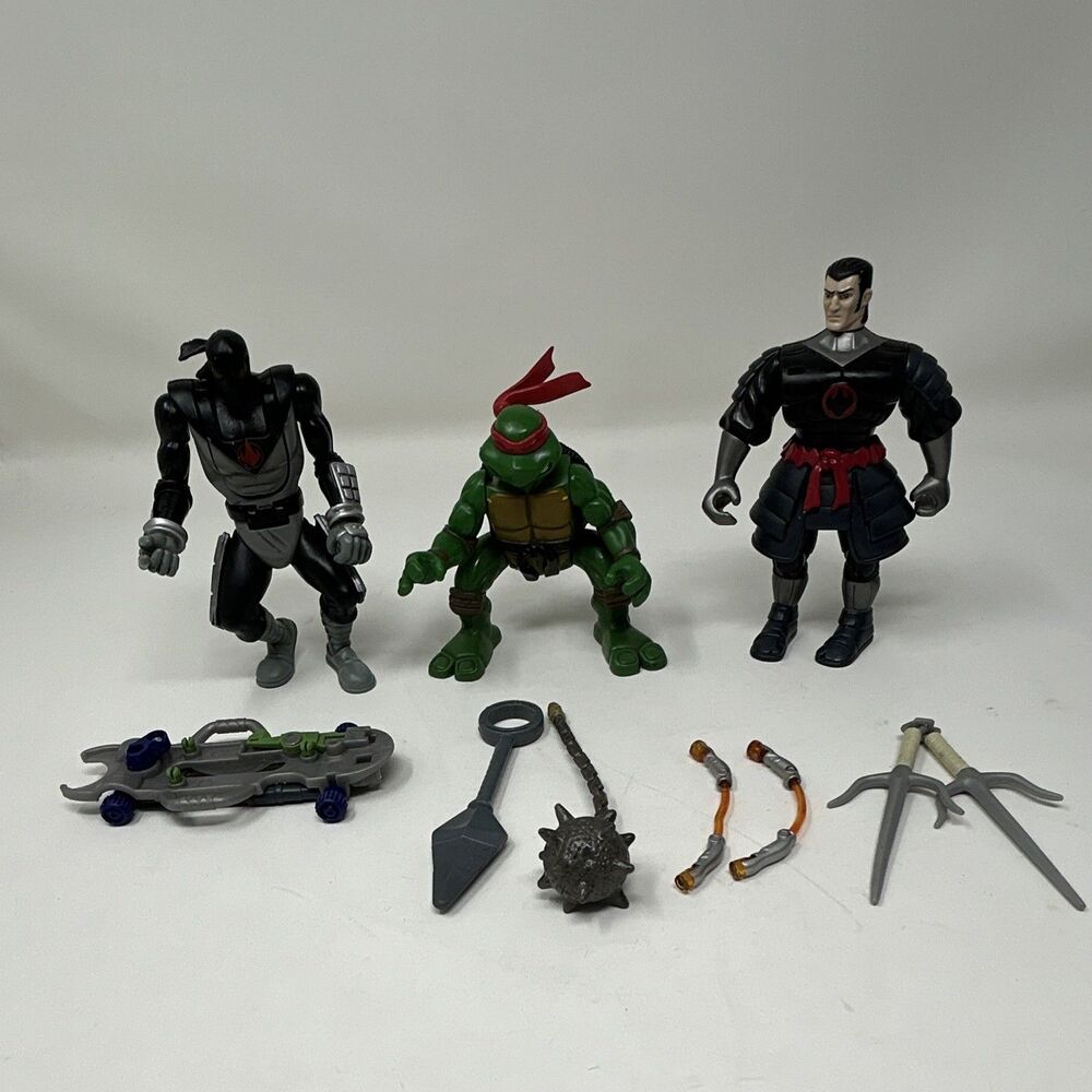 Vintage TMNT Playmates Figure Lot 2003-2005 - Raphael, Feudal Shredder